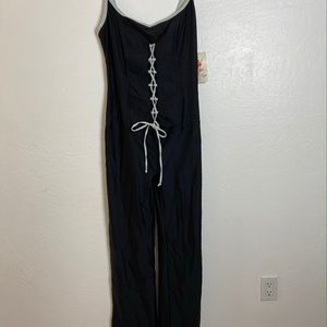 Black Jumpsuit with Lace Up Corset Front 2XL NWT